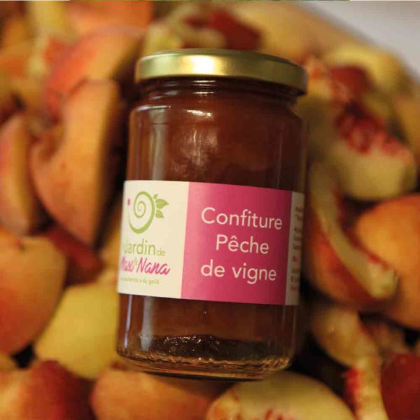 Confiture pêche vigne_Le Jardin de Max et Nana